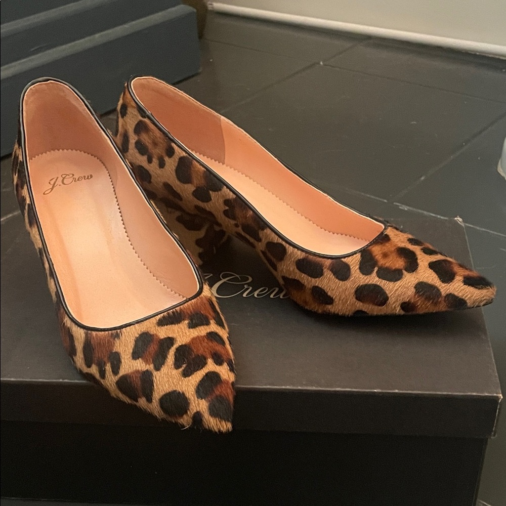 J. Crew Brown Leopard Print Heels